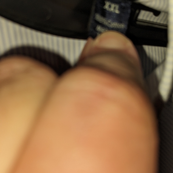 Calder Carmel cotton fine gray pinstripe hidden button down collar size XXL - Picture 3 of 10